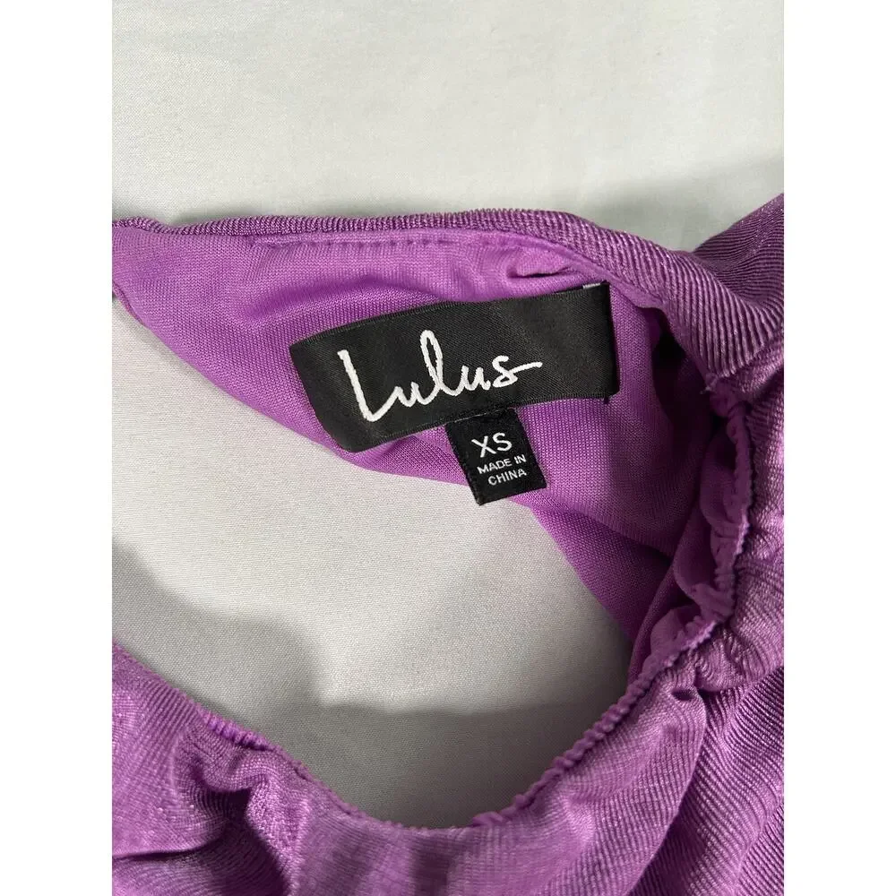 Lulus Pure Sweetness Midi Dress Womens Size XS Purple Stretch Knit Flirty Date - Picture 6 of 11
